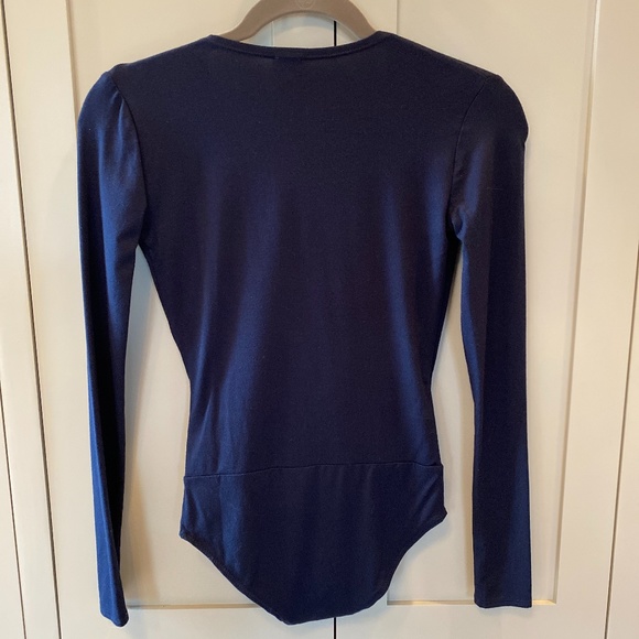 J. Crew Navy Faux Wrap Bodysuit | XXS - Picture 5 of 6